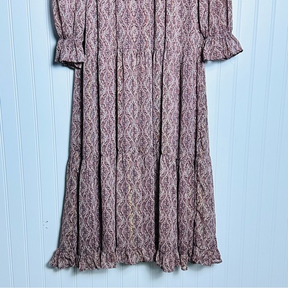 Moon River dainty floral Maxi Dress Tiered Ruffled M Cottagecore Boho Peasant - Picture 4 of 13